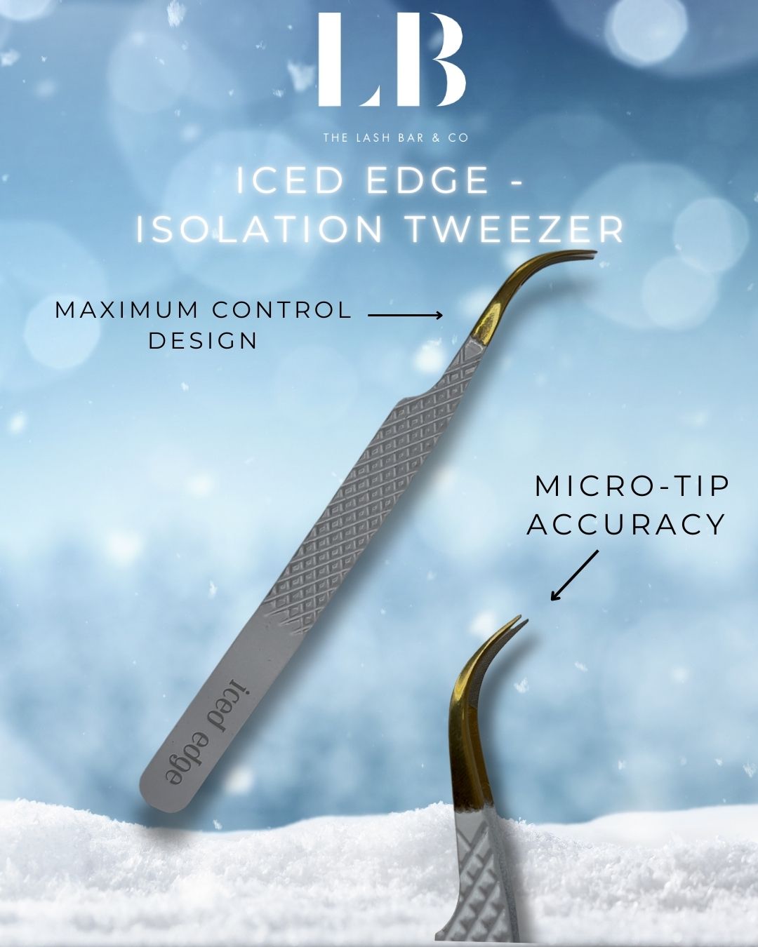 ❄️ Iced Edge — Curved Isolation Tweezer